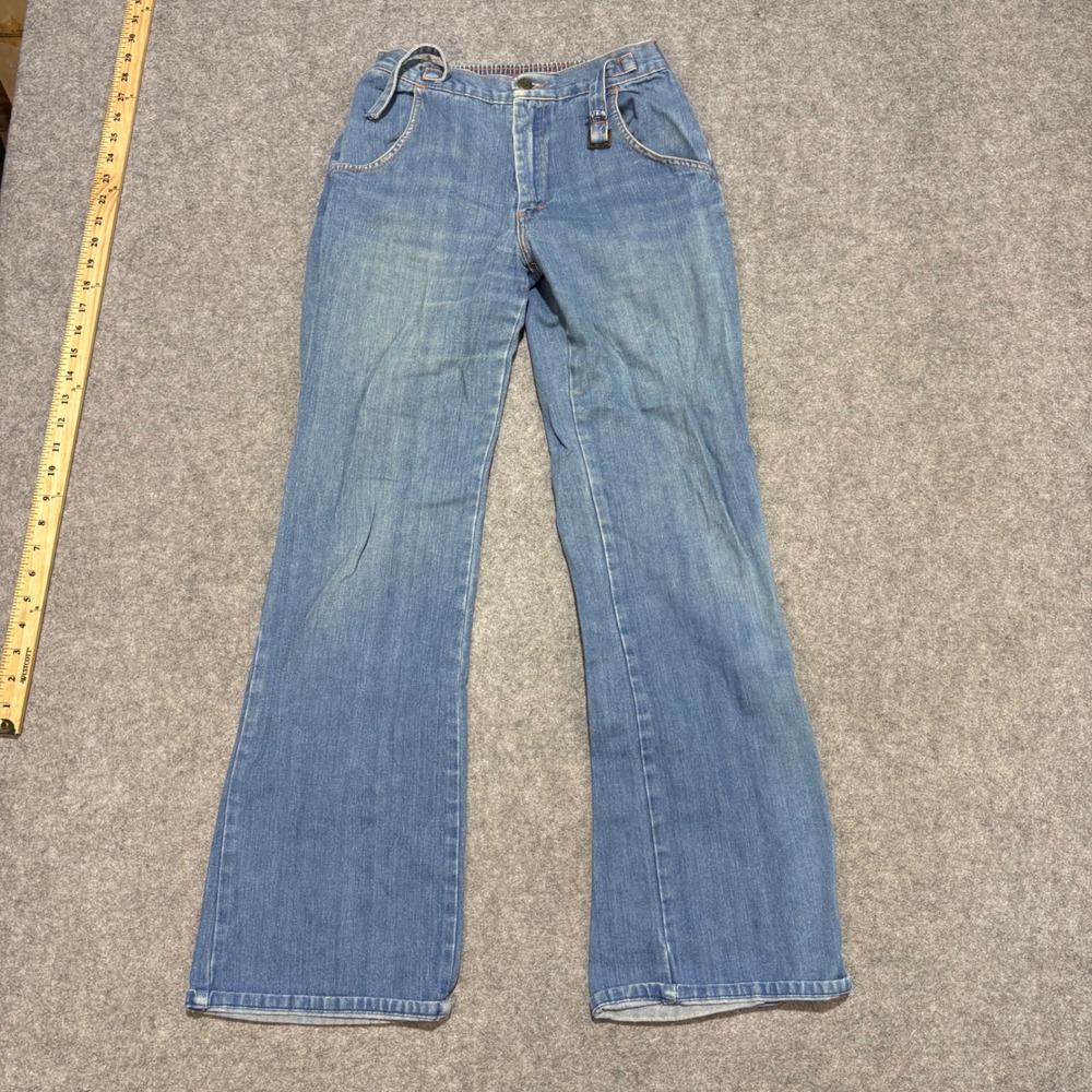 Vintage Kmart High Waisted Wide Leg Flare Jeans Light Wash Cotton Blue Sz 8